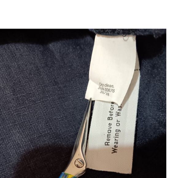 J. CREW 100% Linen Tunic Top Blouse M/10 Artsy‎ Floral Applique Long 3/4 Sleeves - Picture 8 of 11